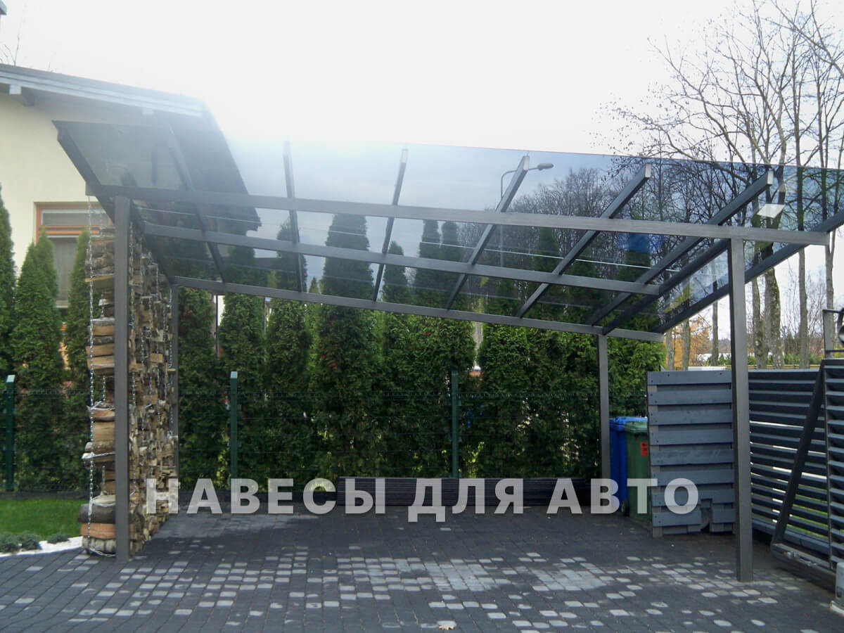 Стеклянные козырьки и навесы для автомобиля, стоянки, парковки